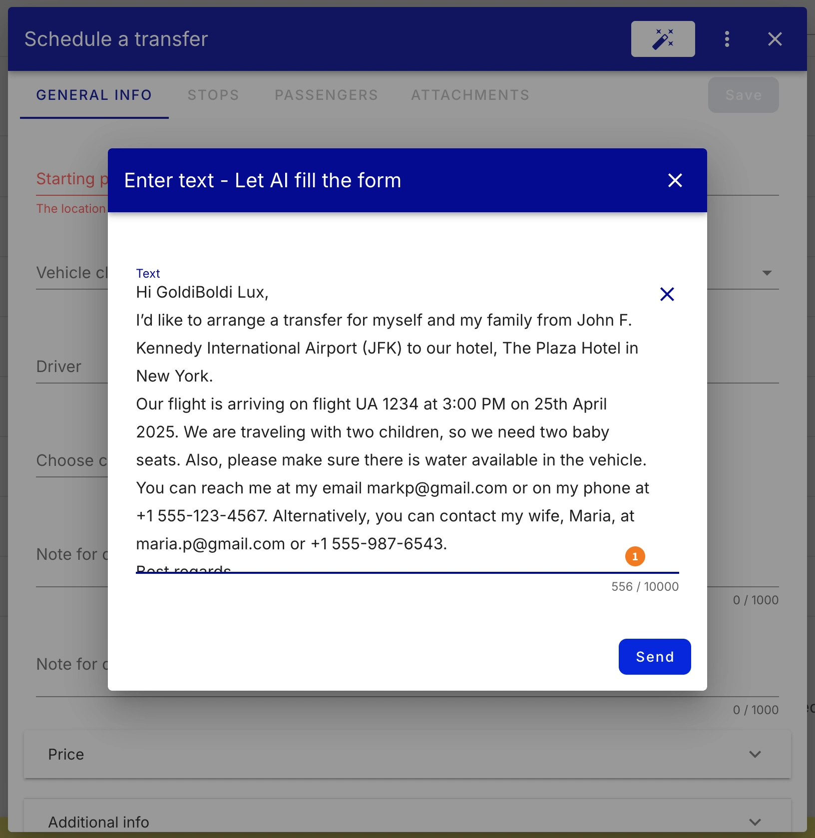 limoexpress ai features openai chatgpt saas dispatch