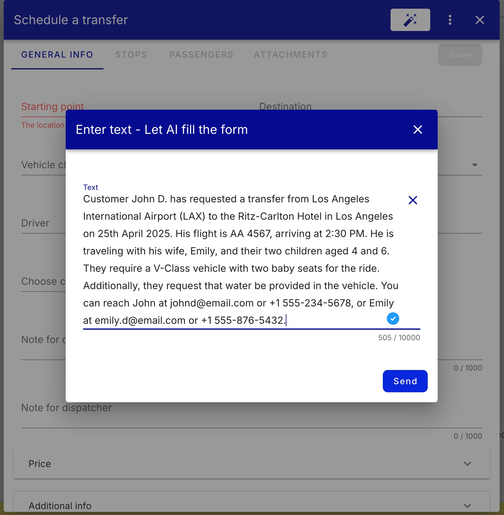 limoexpress ai features openai chatgpt saas dispatch