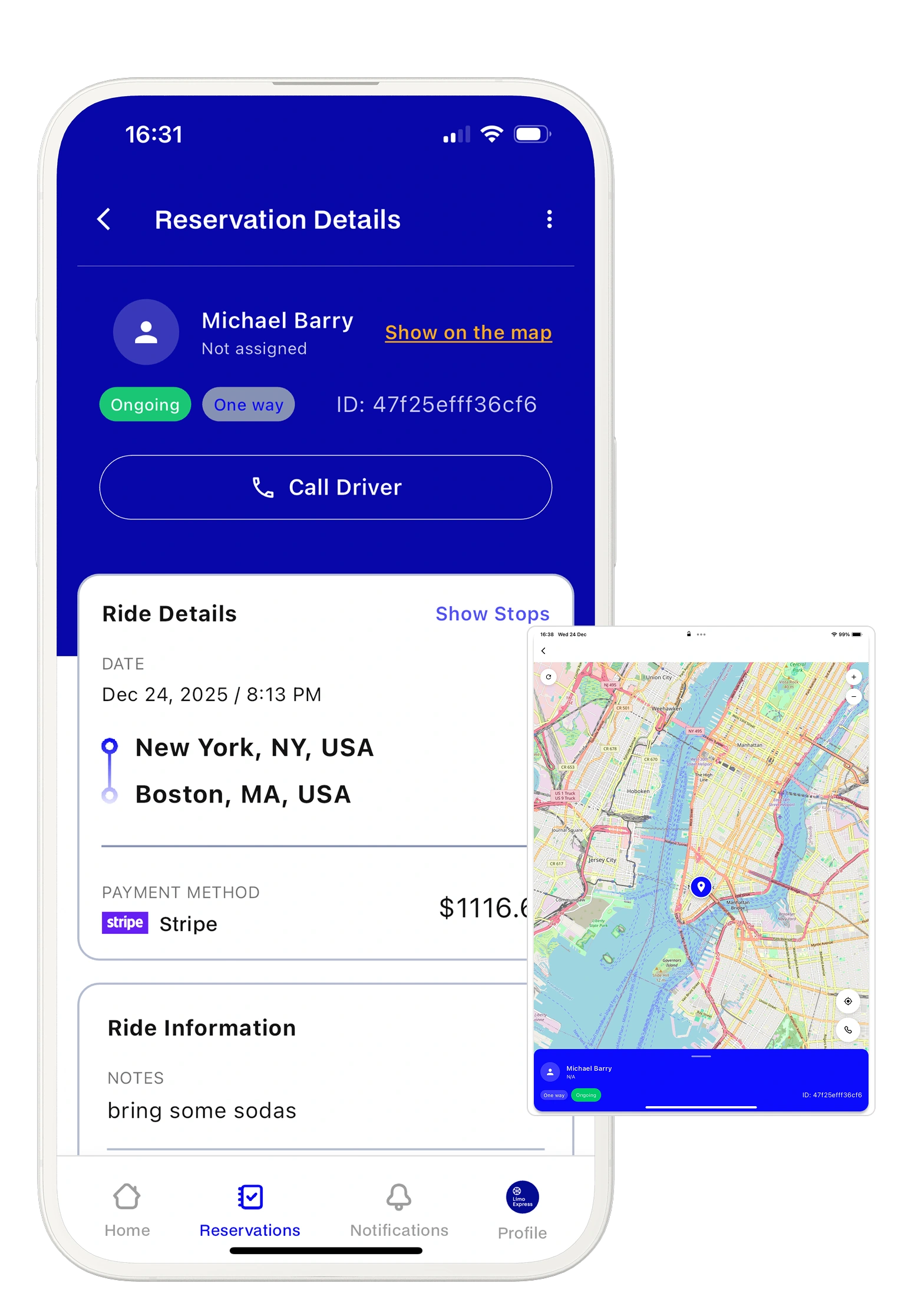 limoexpress passenger app white label company branding limo livery airport